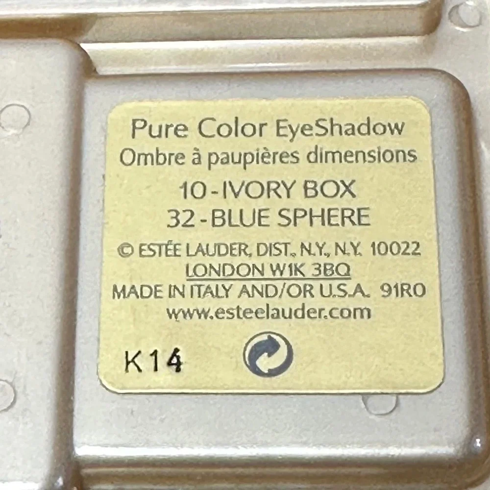 New Estee Lauder Eyeshadow Duo Blue Sphere/Ivory Box Pure‎ Color K14 Shimmer